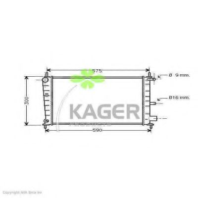 31-0346 KAGER Cooling System Radiator, engine cooling