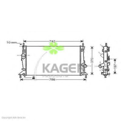 31-0367 KAGER Cooling System Radiator, engine cooling