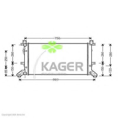 31-1216 KAGER Radiator, engine cooling