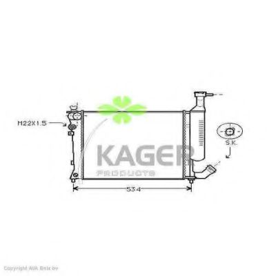311809 KAGER Radiator, engine cooling