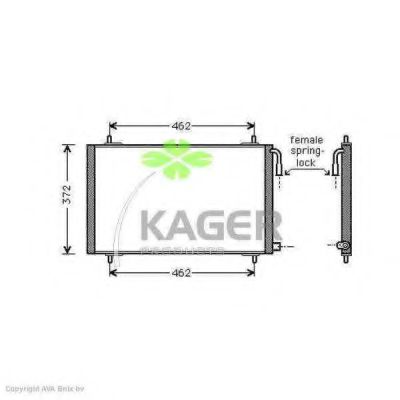 94-5292 KAGER Condenser, air conditioning