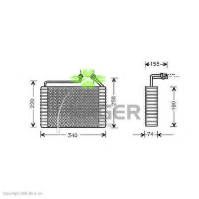 945709 KAGER Evaporator, air conditioning