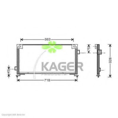 94-6078 KAGER Condenser, air conditioning