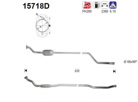 15718D AS Exhaust System Catalytic Converter