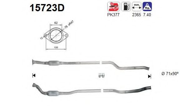 15723D AS Exhaust System Catalytic Converter