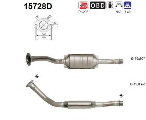15728D AS Exhaust System Catalytic Converter