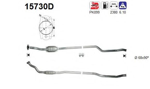 15730D AS Exhaust System Catalytic Converter