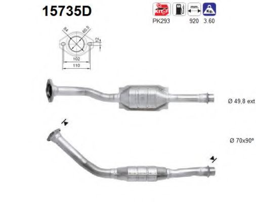 15735D AS Exhaust System Catalytic Converter