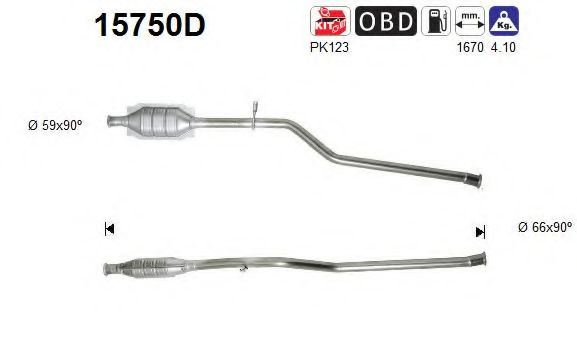 15750D AS Exhaust System Catalytic Converter
