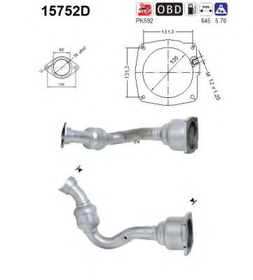 15752D AS Exhaust System Catalytic Converter