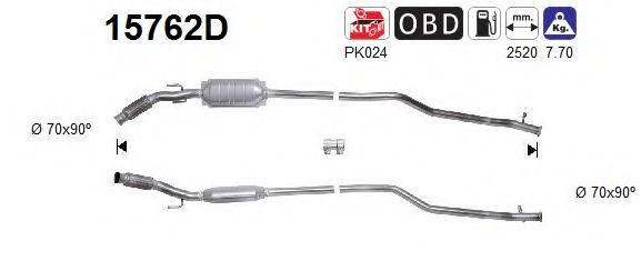 15762D AS Exhaust System Catalytic Converter