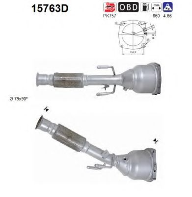 15763D AS Exhaust System Catalytic Converter