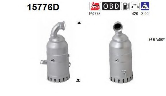 15776D AS Exhaust System Catalytic Converter