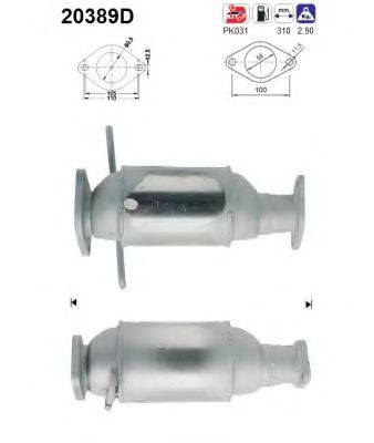 20389D AS Exhaust System Catalytic Converter