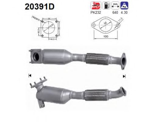 20391D AS Exhaust System Catalytic Converter