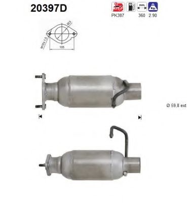 20397D AS Exhaust System Catalytic Converter