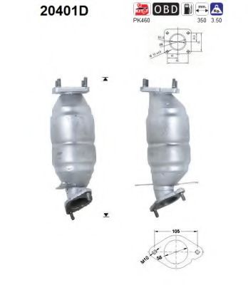 20401D AS Exhaust System Catalytic Converter