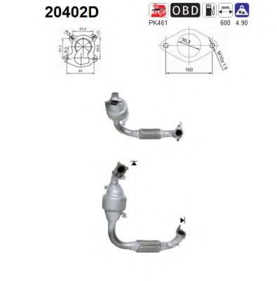 20402D AS Exhaust System Catalytic Converter