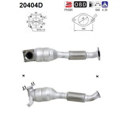 20404D AS Exhaust System Catalytic Converter
