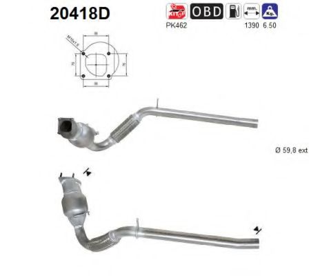 20418D AS Exhaust System Catalytic Converter