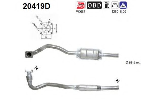 20419D AS Exhaust System Catalytic Converter