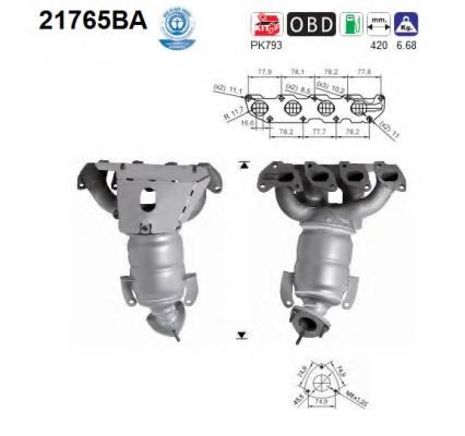 21765BA AS Exhaust System Catalytic Converter