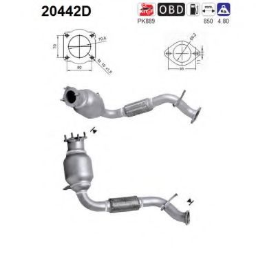 20442D AS Exhaust System Catalytic Converter