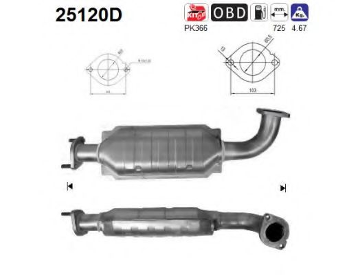 25120D AS Exhaust System Catalytic Converter