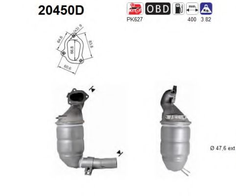 20450D AS Exhaust System Catalytic Converter