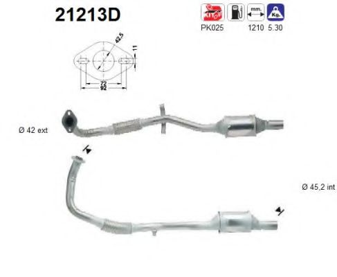 21213D AS Exhaust System Catalytic Converter