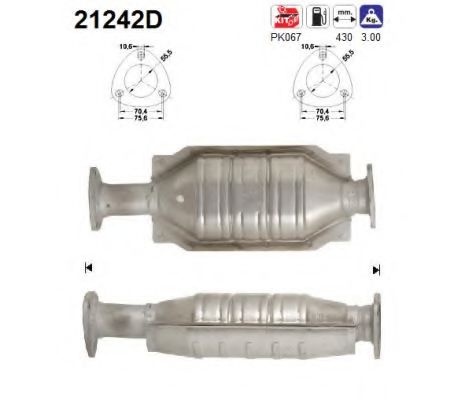 21242D AS Exhaust System Catalytic Converter