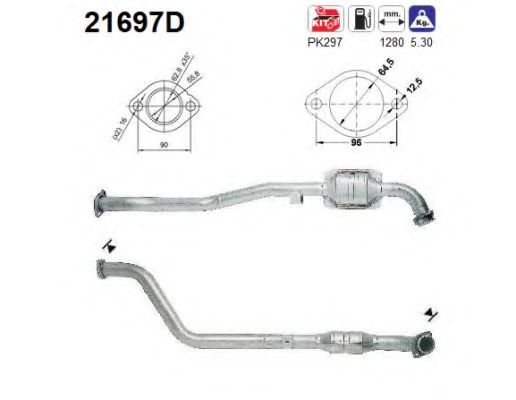 21697D AS Exhaust System Catalytic Converter