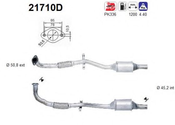21710D AS Exhaust System Catalytic Converter
