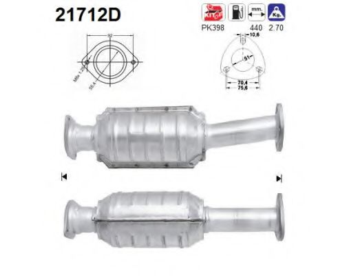 21712D AS Exhaust System Catalytic Converter