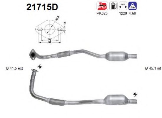 21715D AS Exhaust System Catalytic Converter