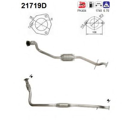 21719D AS Exhaust System Catalytic Converter
