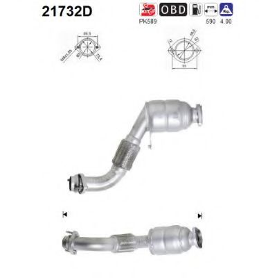 21732D AS Exhaust System Catalytic Converter