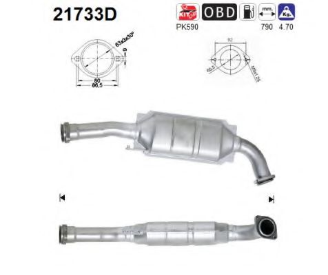 21733D AS Exhaust System Catalytic Converter