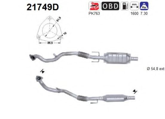 21749D AS Exhaust System Catalytic Converter
