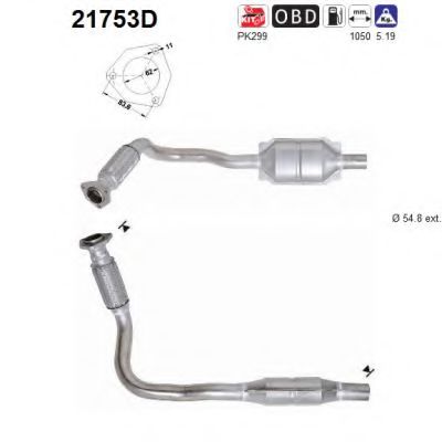 21753D AS Exhaust System Catalytic Converter
