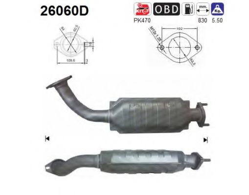 26060D AS Exhaust System Catalytic Converter