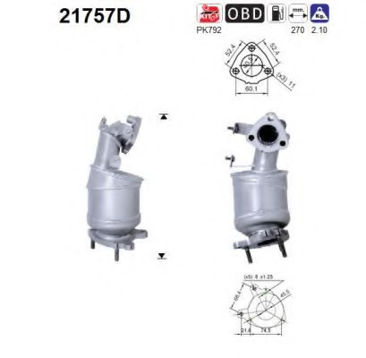 21757D AS Exhaust System Catalytic Converter