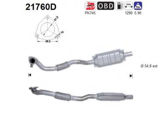 21760D AS Exhaust System Catalytic Converter
