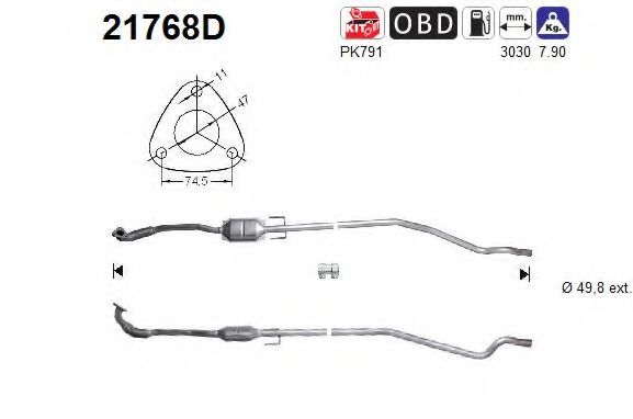 21768D AS Exhaust System Catalytic Converter