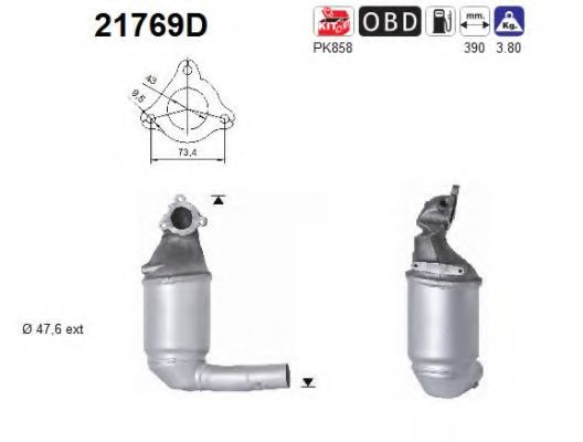 21769D AS Exhaust System Catalytic Converter