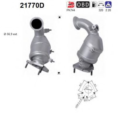 21770D AS Exhaust System Catalytic Converter