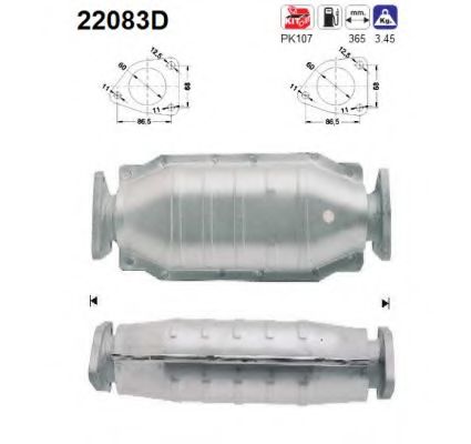 22083D AS Exhaust System Catalytic Converter