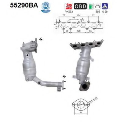 55290BA AS Exhaust System Catalytic Converter