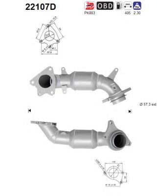 22107D AS Exhaust System Catalytic Converter