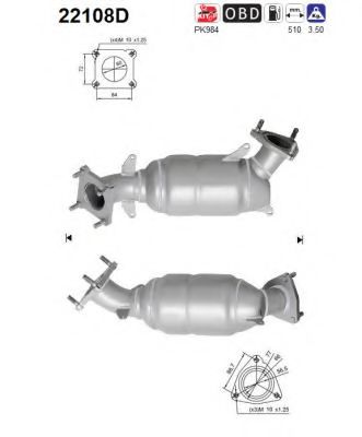 22108D AS Exhaust System Catalytic Converter